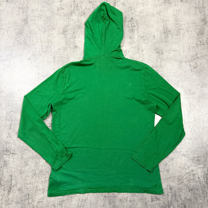 Polo Ralph Lauren Green Hoodie Size M Y2K Pullover    -I24