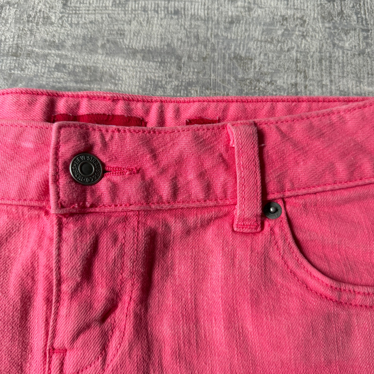 Levis Pink Y2K Mini Shorts Size 26 Denim Low Rise            -F5