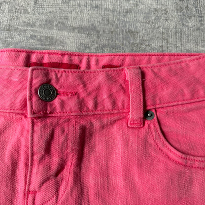 Levis Pink Y2K Mini Shorts Size 26 Denim Low Rise            -F5