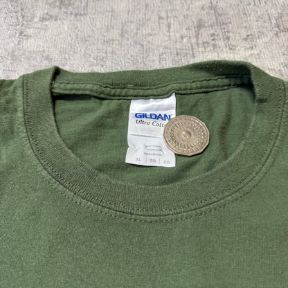 Vintage “Grumpy Old Bear” Green T-Shirt Size XL Mens Gildan                  -F42