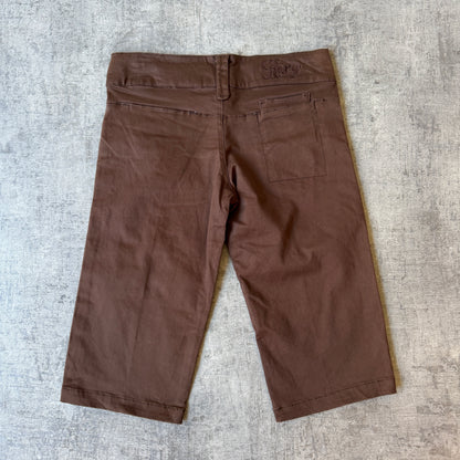 Roxy Womens Y2K Brown Capris Size 10 Slim Fit Low Rise               -E12