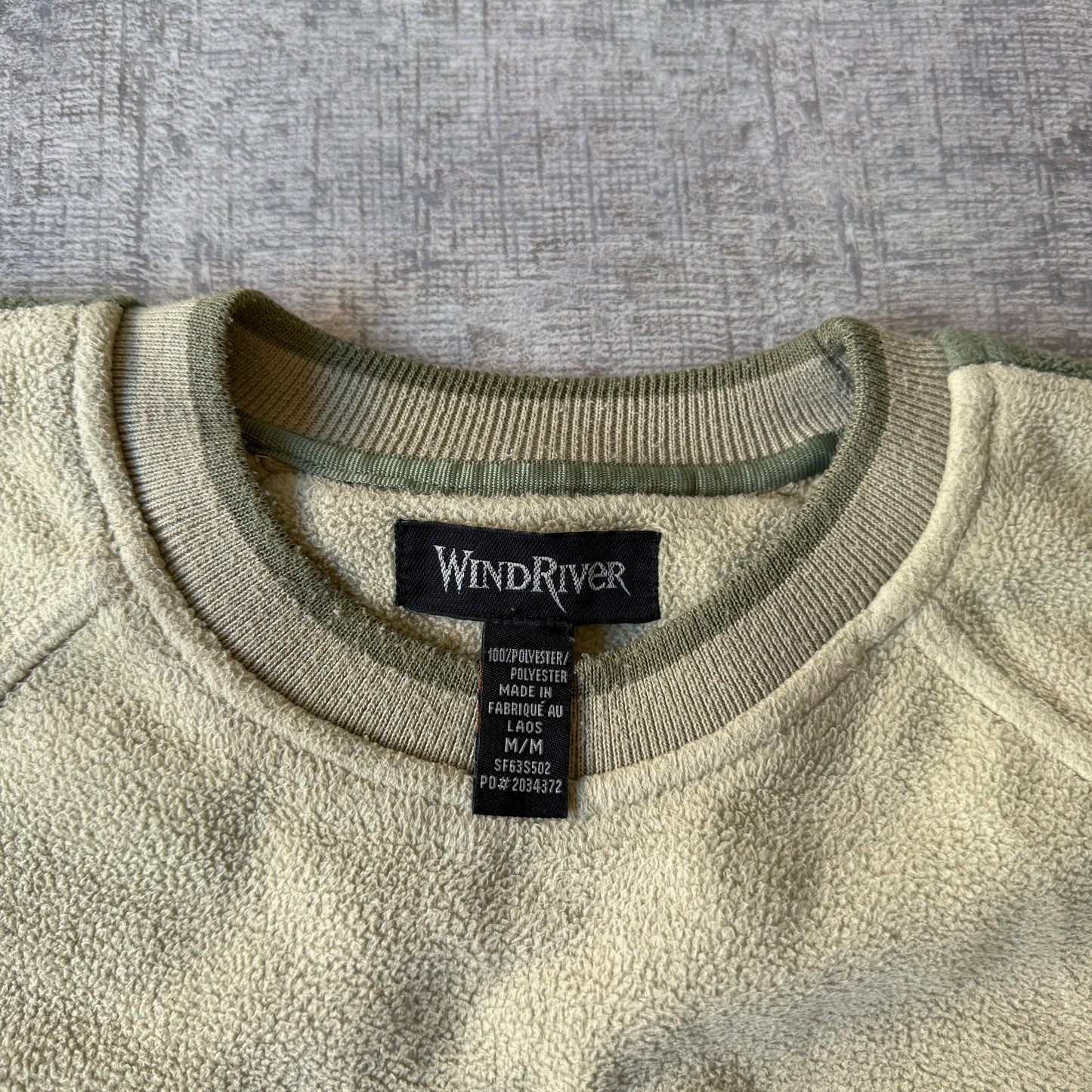 Wind River Vintage Fleece Sweater Size M Mens Green Pullover                -D26