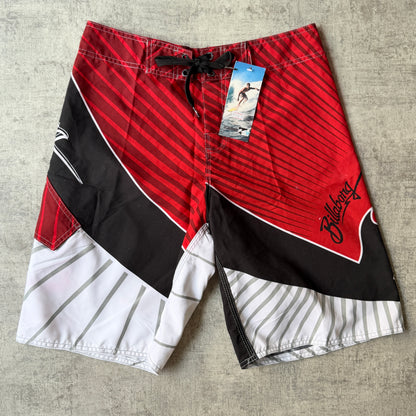 Billabong Y2K Boardies Size 32 Red Black White NWT'S             -B57