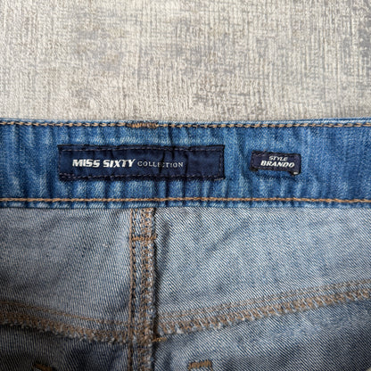 Miss Sixty Womens Y2K Low Rise Jeans Size 27 Blue Denim         -H12
