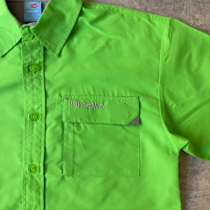 Wavezone Green Cropped Button Up Shirt Size 10Y Fits S Womens                   -E13