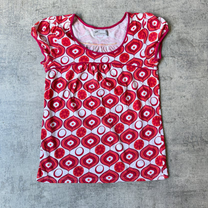 Hot Options Womens Y2K Red & White Top Size 10 Scoop Neck Blouse             -E63