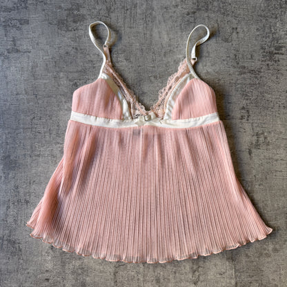 Honey Birdette Pastel Pink Cami Lace Trim Size XS Womens Y2K            -F69