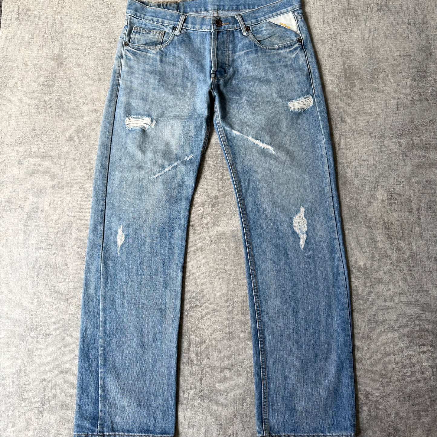 Replay Y2K Blue Jeans Size 37 Light Blue Washed Denim                 -E2