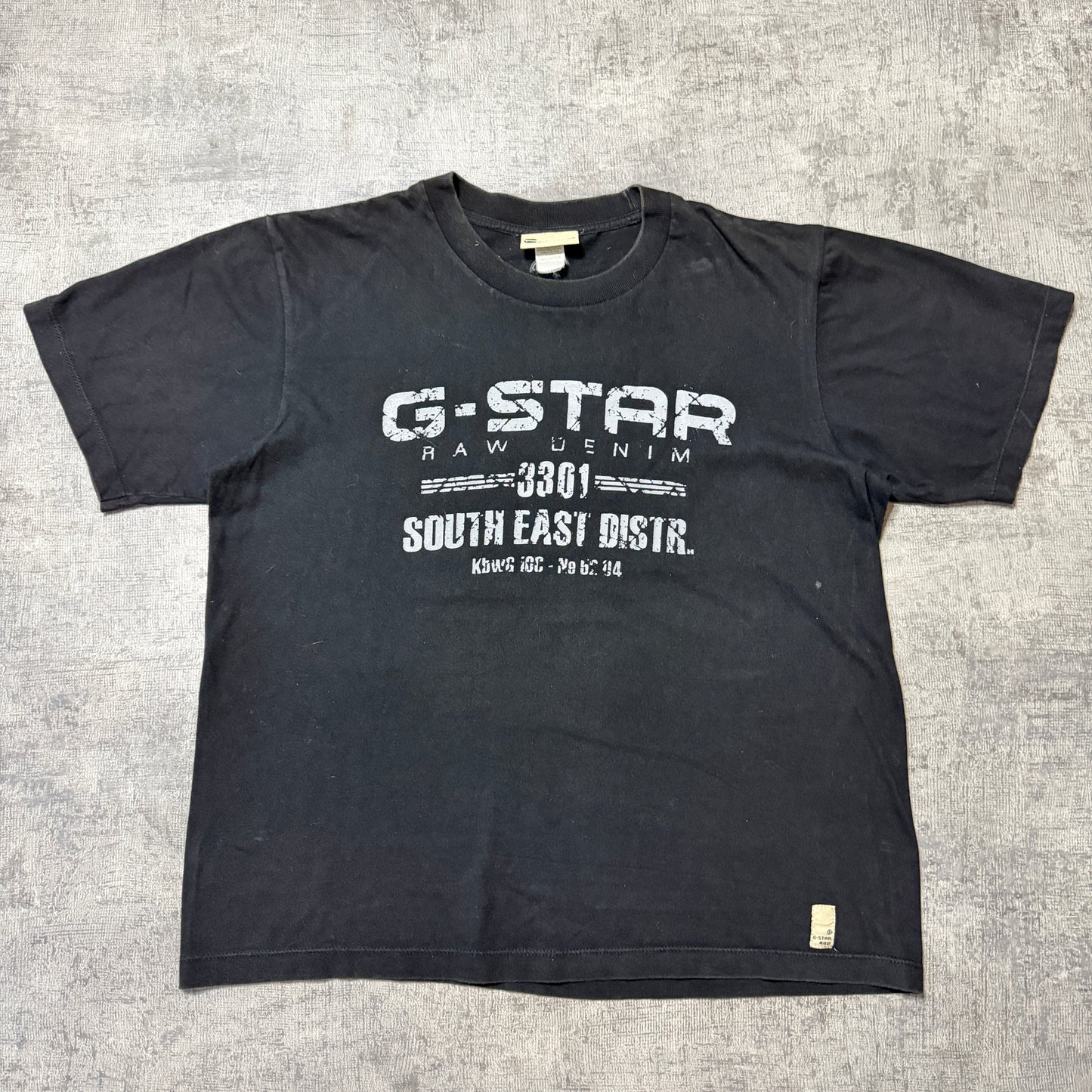 G-Star Raw Mens Black Y2K Graphic T-Shirt Size Fits S-M oversized                -F44