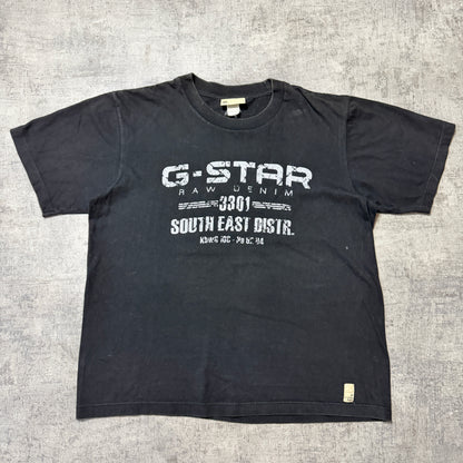 G-Star Raw Mens Black Y2K Graphic T-Shirt Size Fits S-M oversized                -F44