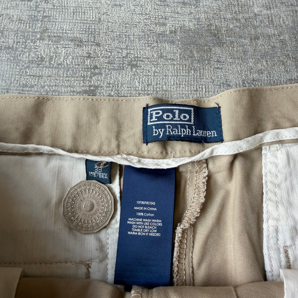 Polo Ralph Lauren Mens Cargo Shorts Size 33 Beige Tan Y2K            -D16
