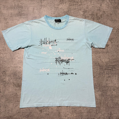 Billabong Y2K Pastel Blue Script Graphic T-Shirt Size Fits M-L Mens              -F47