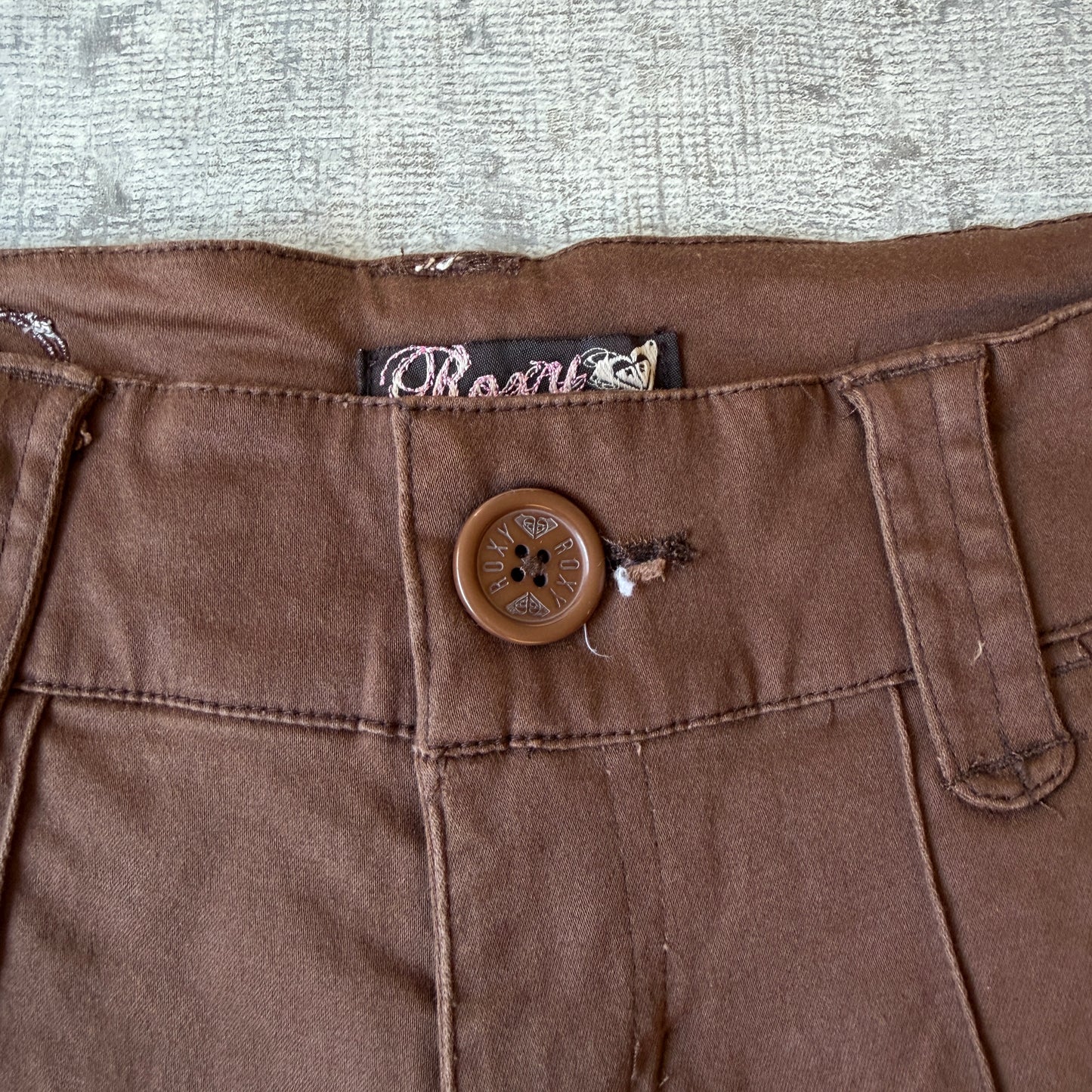 Roxy Womens Y2K Brown Capris Size 10 Slim Fit Low Rise               -E12