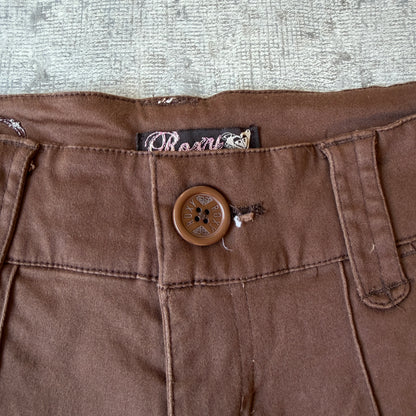 Roxy Womens Y2K Brown Capris Size 10 Slim Fit Low Rise               -E12