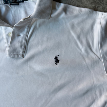 Vintage Polo Ralph Lauren Mens White Polo Shirt Size S Oversized        -D54