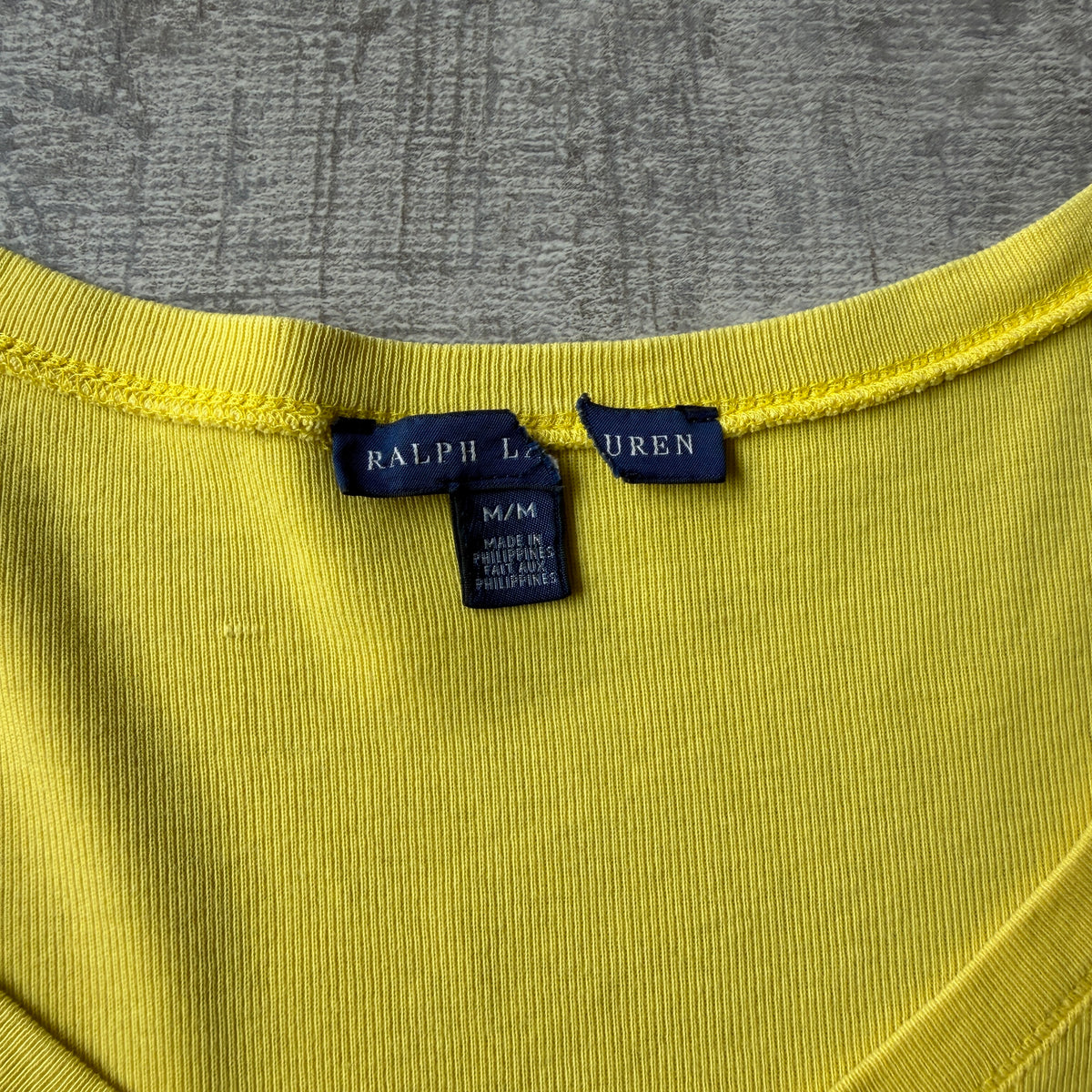 Ralph Lauren Womens Yellow V-Neck Top Size M Pink Little Pony Vintage Single Stitch Top             -C38