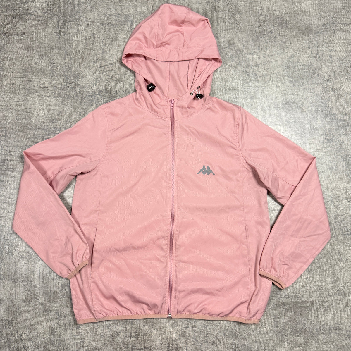 Kappa Y2K Womens Pastel Pink Hooded Track Jacket Size XL                -D25