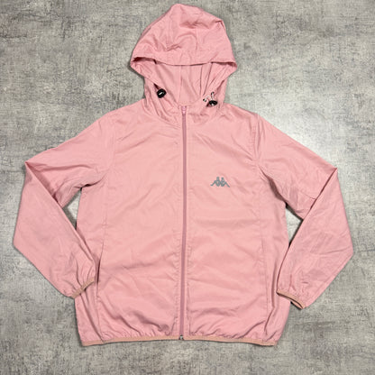 Kappa Y2K Womens Pastel Pink Hooded Track Jacket Size XL                -D25