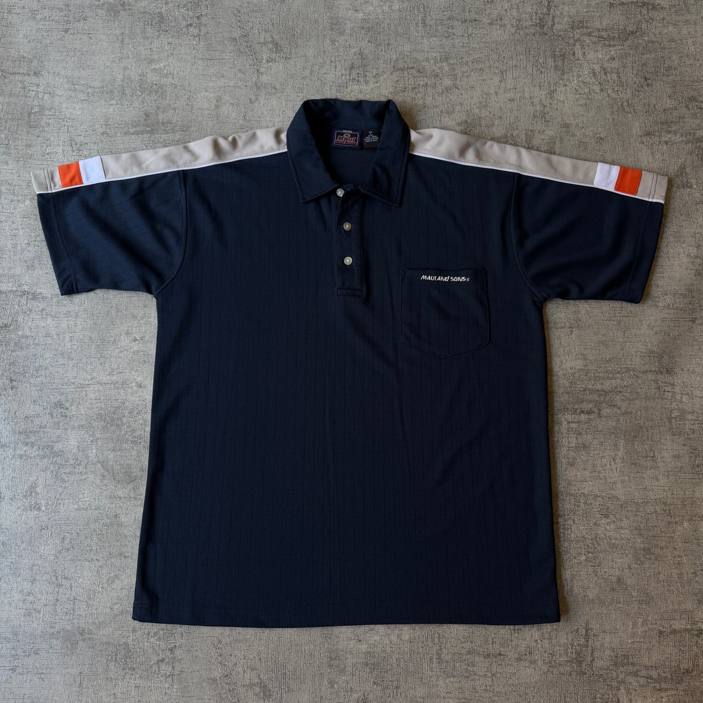 Vintage Maui & Sons Polo Shirt Size L Mens Navy/ Grey    -A1