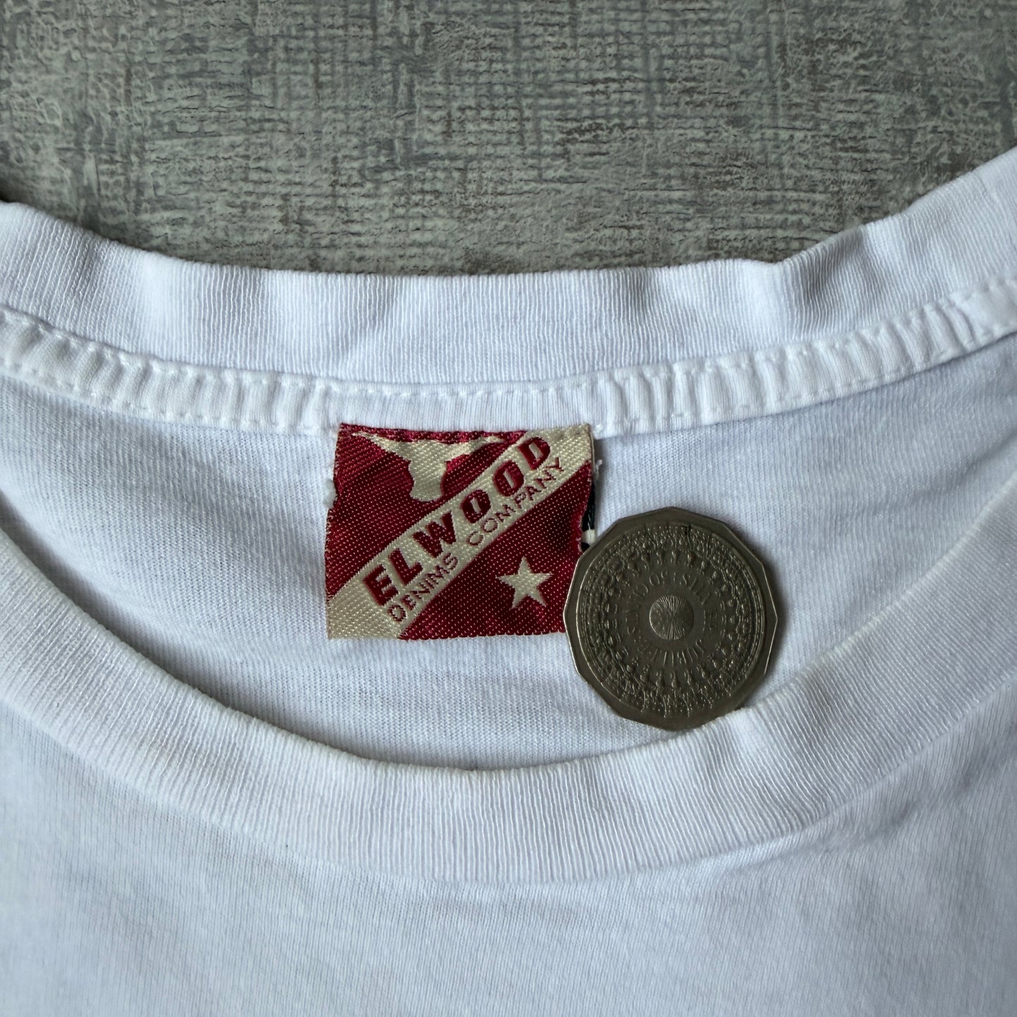 Elwood Raging Bulls Y2K White T Shirt Size Fits L Mens           -G47