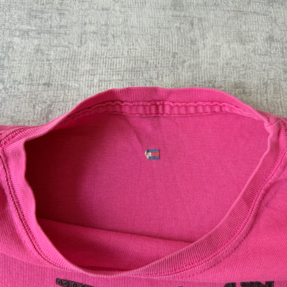 Tommy Hilfiger NYC 1985 Y2K Womens Pink Long Sleeve Top Size Fits L-XL                   -E55