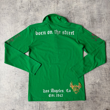 Smet Y2K Womens Green Long Sleeve Polo Shirt Size M NWT’s       -G65