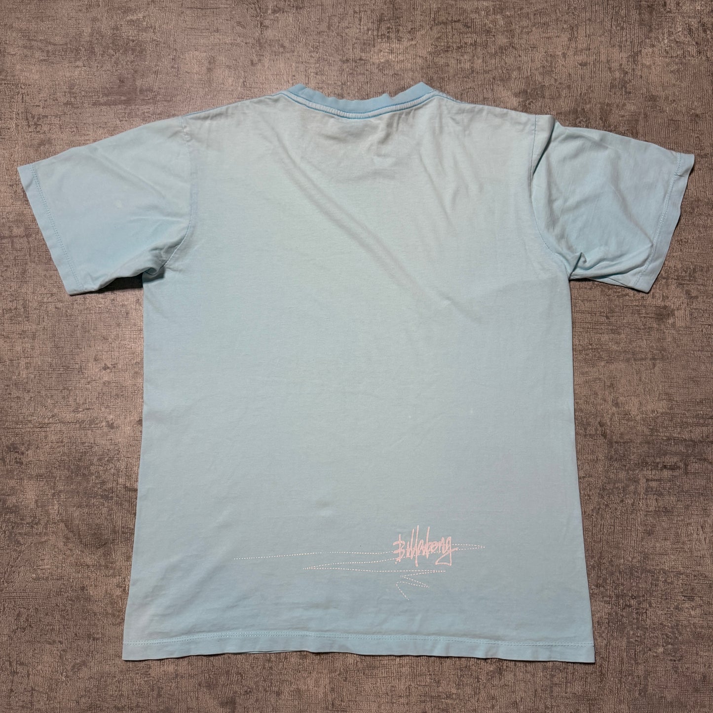 Billabong Y2K Pastel Blue Script Graphic T-Shirt Size Fits M-L Mens              -F47