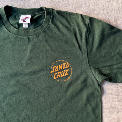Santa Cruz Skate Y2K Green Graphic T-Shirt Size M Mens                   -D62