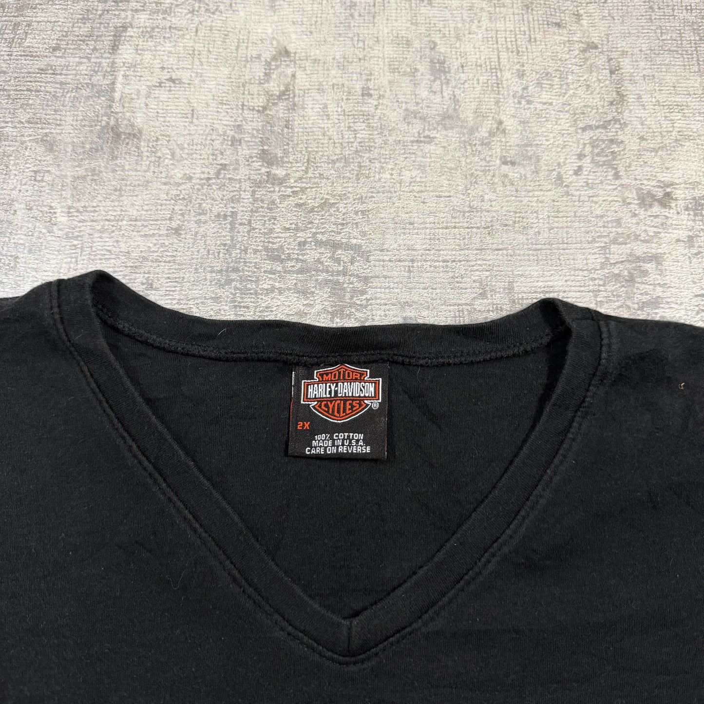 Harley Davidson Womens Y2K Black Heart Top Size 2XL V-Neck Tee       -I39