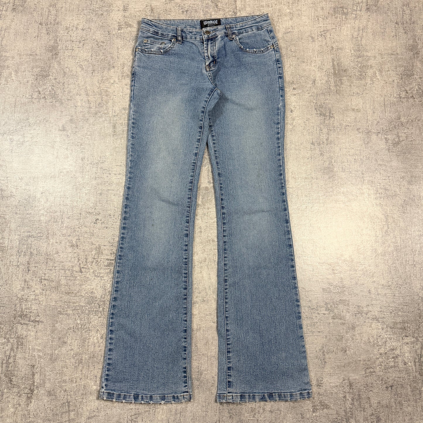Wakee Womens Vintage Low Rise Flare Jeans Size 8 Blue Denim       -I13
