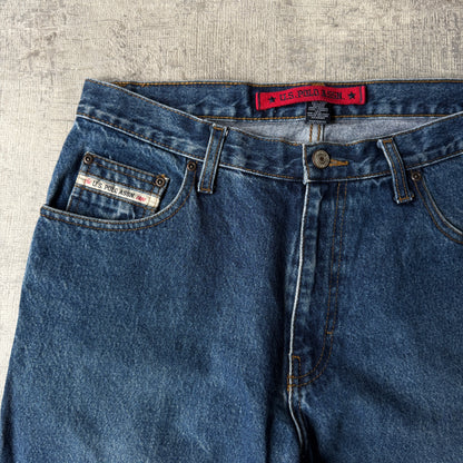 US Polo Assn Y2K Baggy Blue Jeans Size 32 Dark Blue Embroidered        -H14