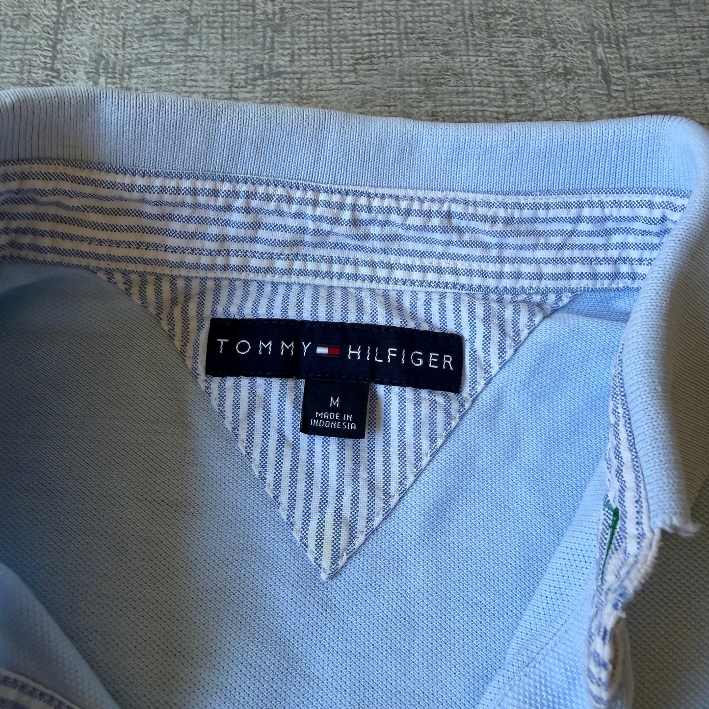 Tommy Hilfiger Pastel Blue Polo Shirt Size M Mens       -H36