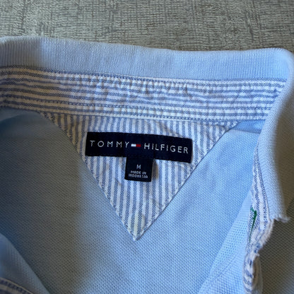 Tommy Hilfiger Pastel Blue Polo Shirt Size M Mens       -H36
