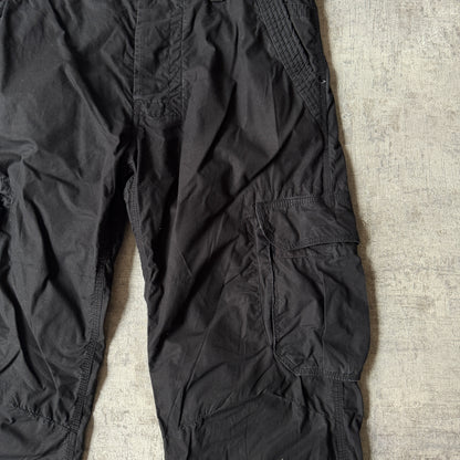Superdry Black Baggy Utility Cargo Pants Size L Mens Adjustable Waist            -F10