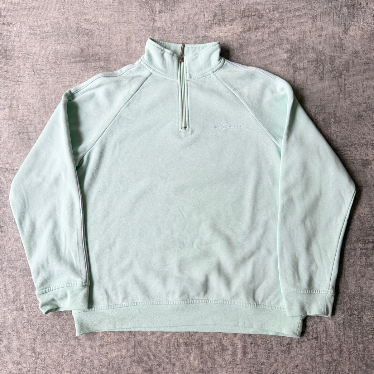 New Balance Vintage Womens Quarter Zip Jumper Size M Mint Green                  -F24