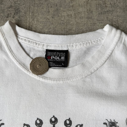 Southpole Y2K Graphic T Shirt Size L Womens White Tee     -A22