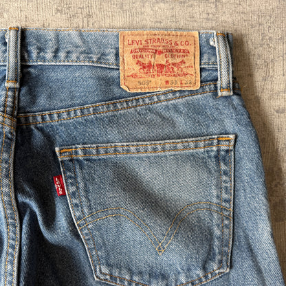 Levi's Vintage 505 Straight Fit Jeans Size W33 L32 Blue Vintage Mens             -A54