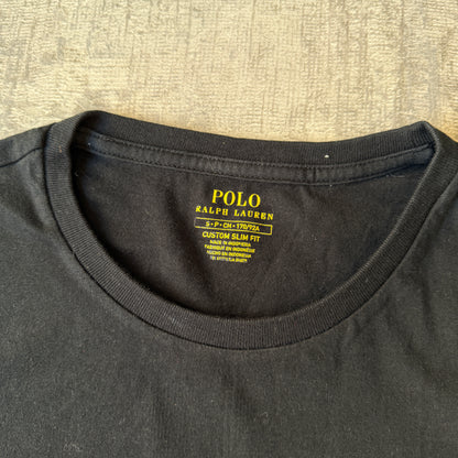 Polo Ralph Lauren Mens Black T-Shirt Size S Mens Red Pony Longline                 -D66