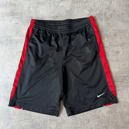 Nike Baggy Basketball Shorts Black Red Size M Mens Y2K            -D15