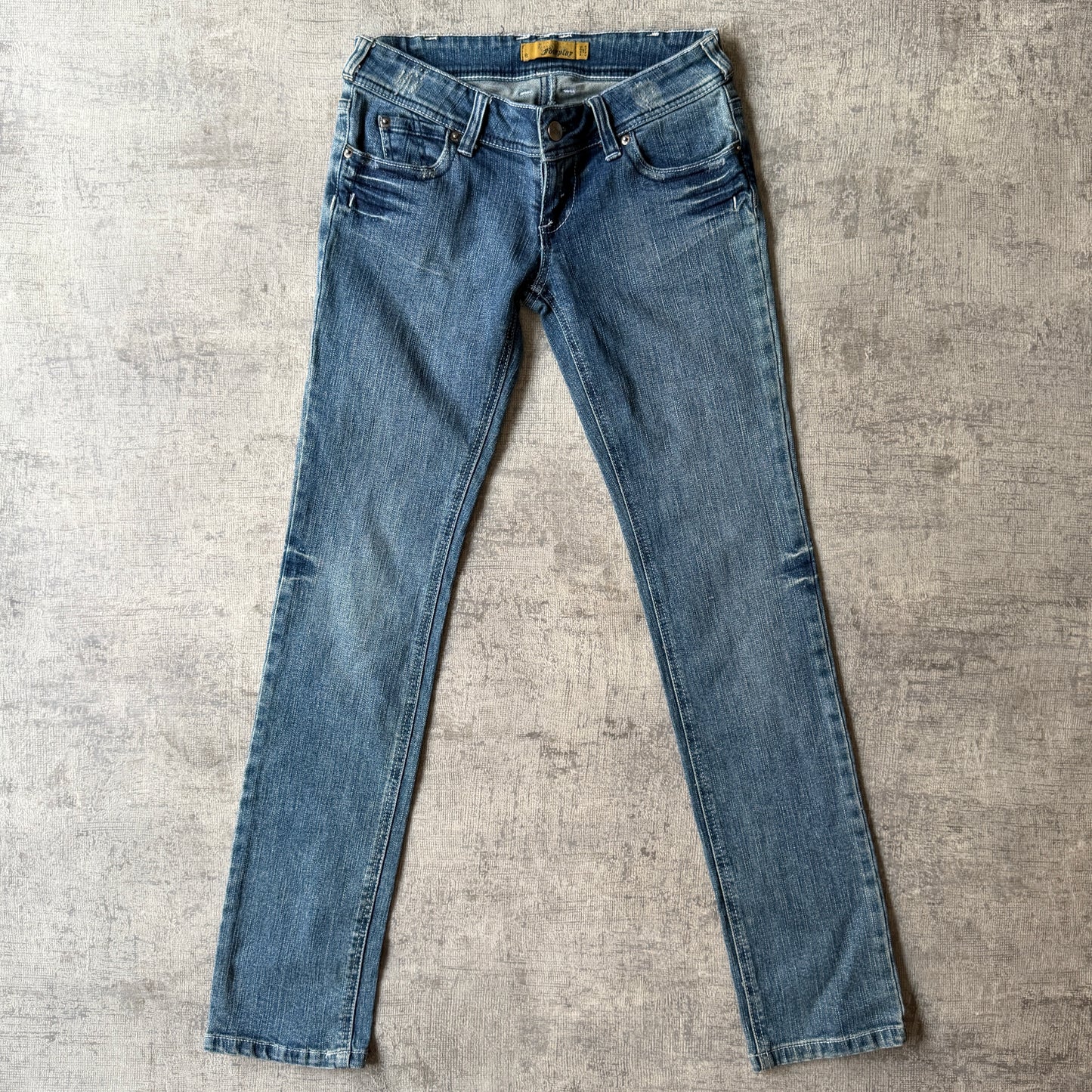 Fourplay Womens Y2K Low Rise Skinny Jeans Size 8 Dark Blue Sequin             -B35