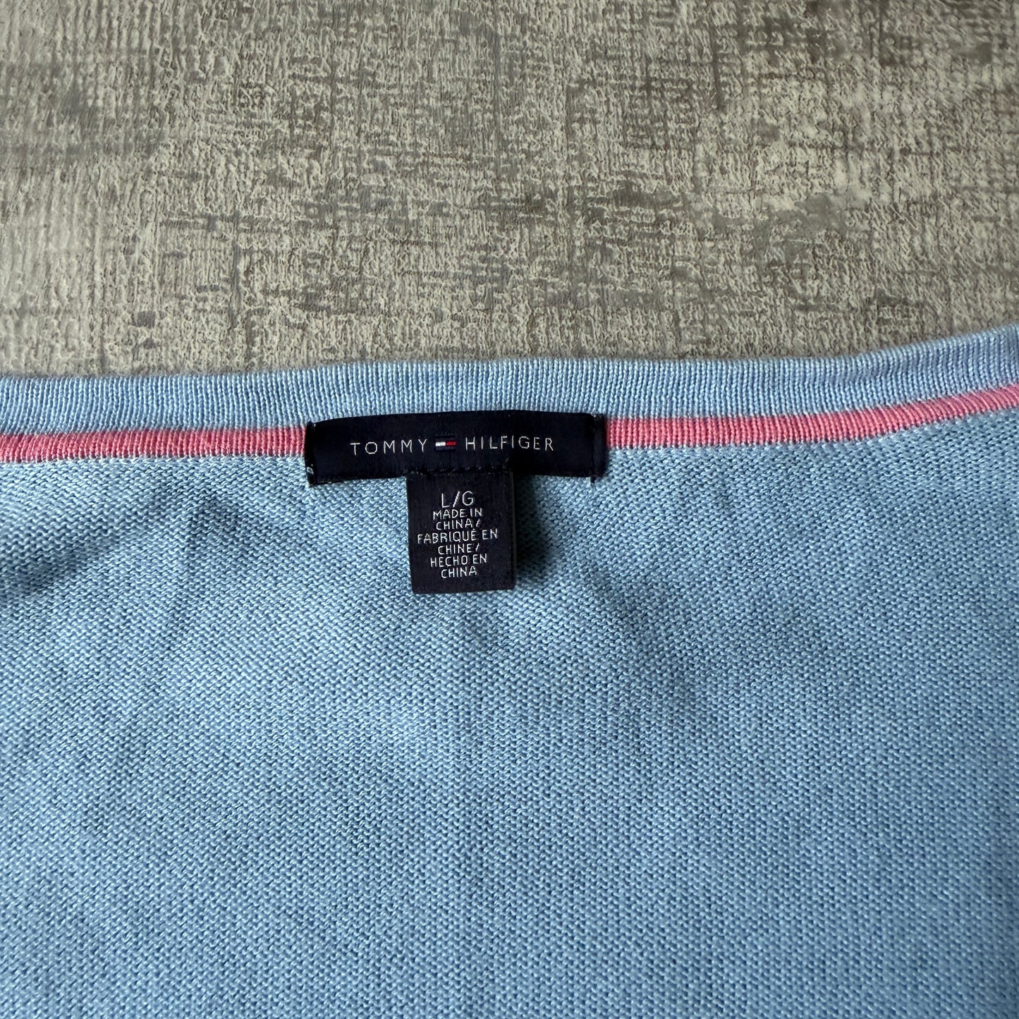 Tommy Hilfiger Womens V-Neck Cardigan Size L Pastel Blue Jumper                   -F27