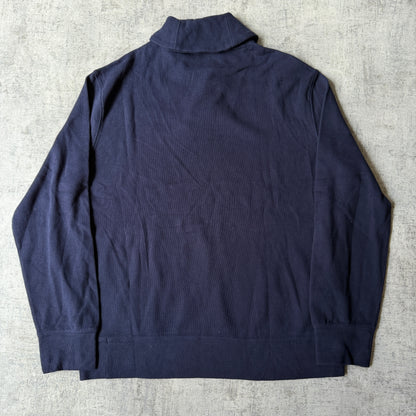 Polo Ralph Lauren Mens Sweater Size L Mens Navy Shawl Collar               -D28