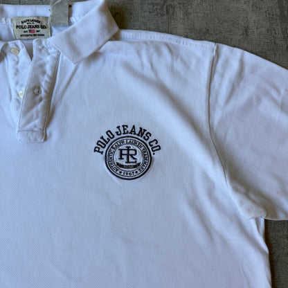 Ralph Lauren Polo Jeans Co Mens White Y2K Polo Shirt Size M Mens     -H38