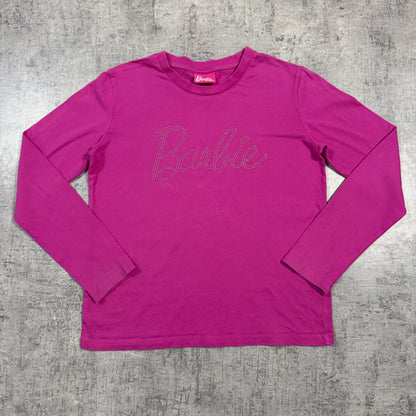 Barbie Pink Y2K Bejeweled Top Size Fits M-L Womens Long Sleeve          -I35