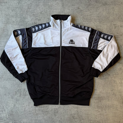 Vintage Kappa Track Jacket Size M Mens Black White Full Zip          -A39