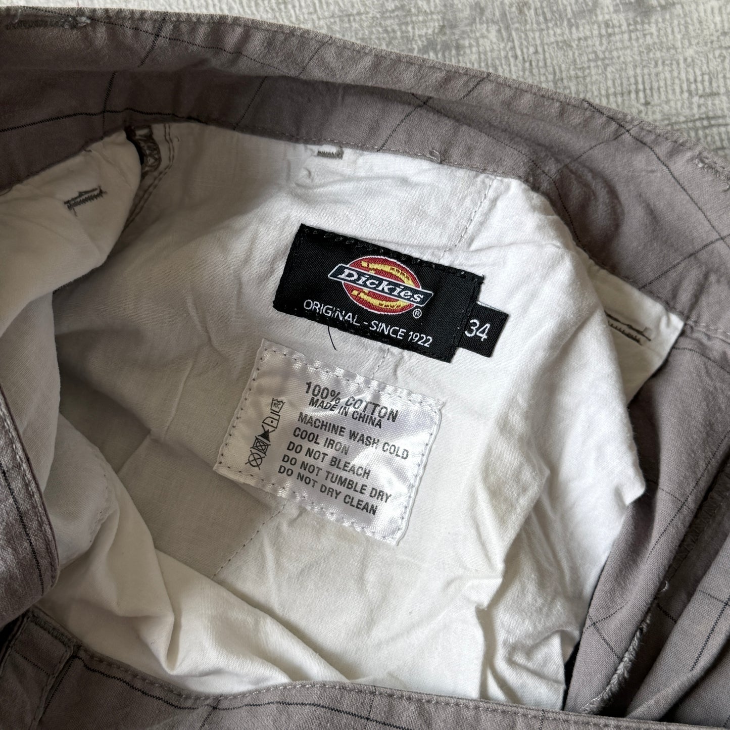 Dickies Baggy Grey Cargo Shorts Size 34 Mens Plaid Y2K              -D12