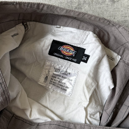 Dickies Baggy Grey Cargo Shorts Size 34 Mens Plaid Y2K              -D12