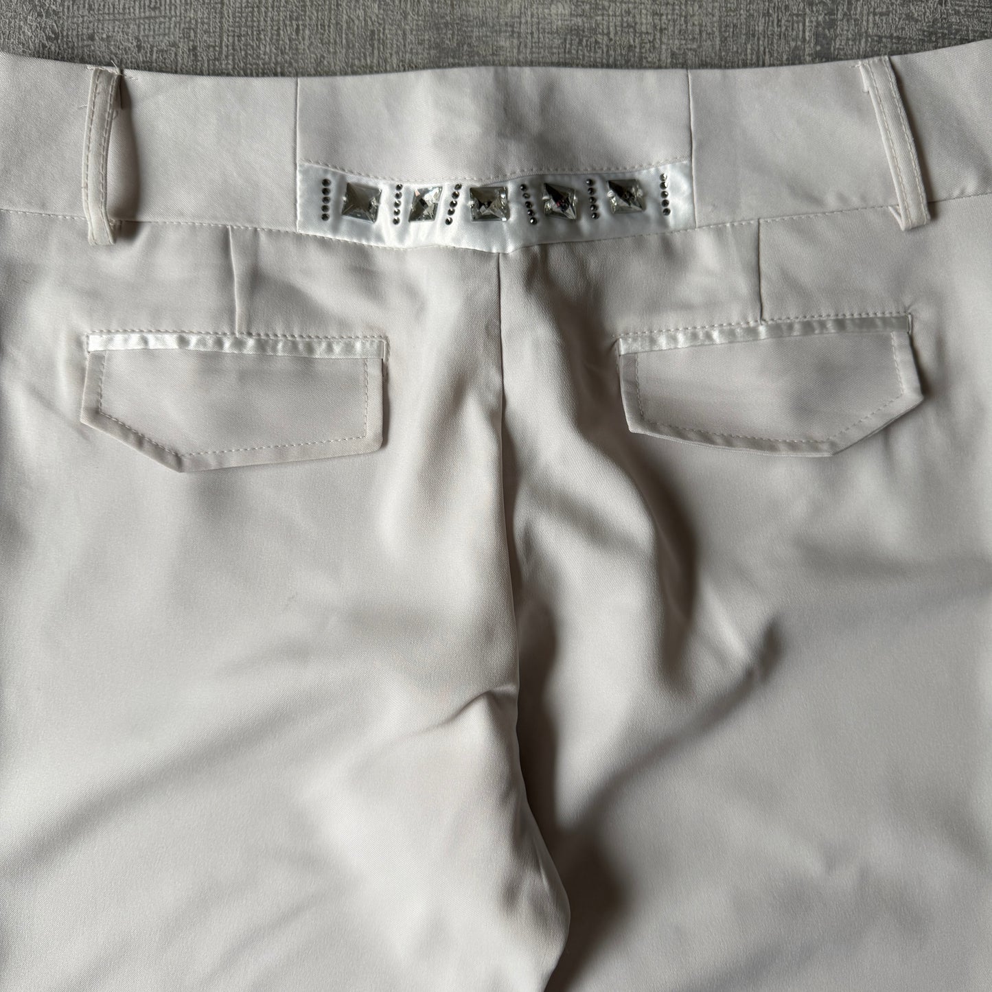 Womens Vintage White Flare Dress Pants Size 32 Low Rise              -F6
