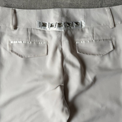 Womens Vintage White Flare Dress Pants Size 32 Low Rise              -F6