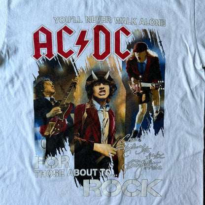 ACDC World Tour 1988 Reprint T-Shirt Size L Mens Double Side Graphic          -D51